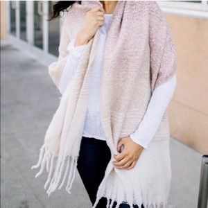 Mer Sea Cozy Wrap Travel Scarf Fringe Blush